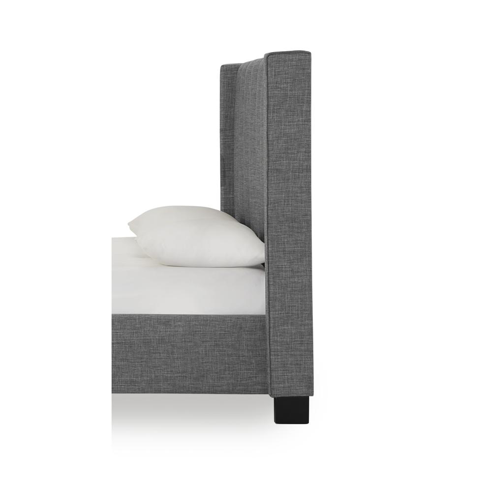 Palermo Wingback Upholstered Headboard in Dark Stone Linen. Picture 2
