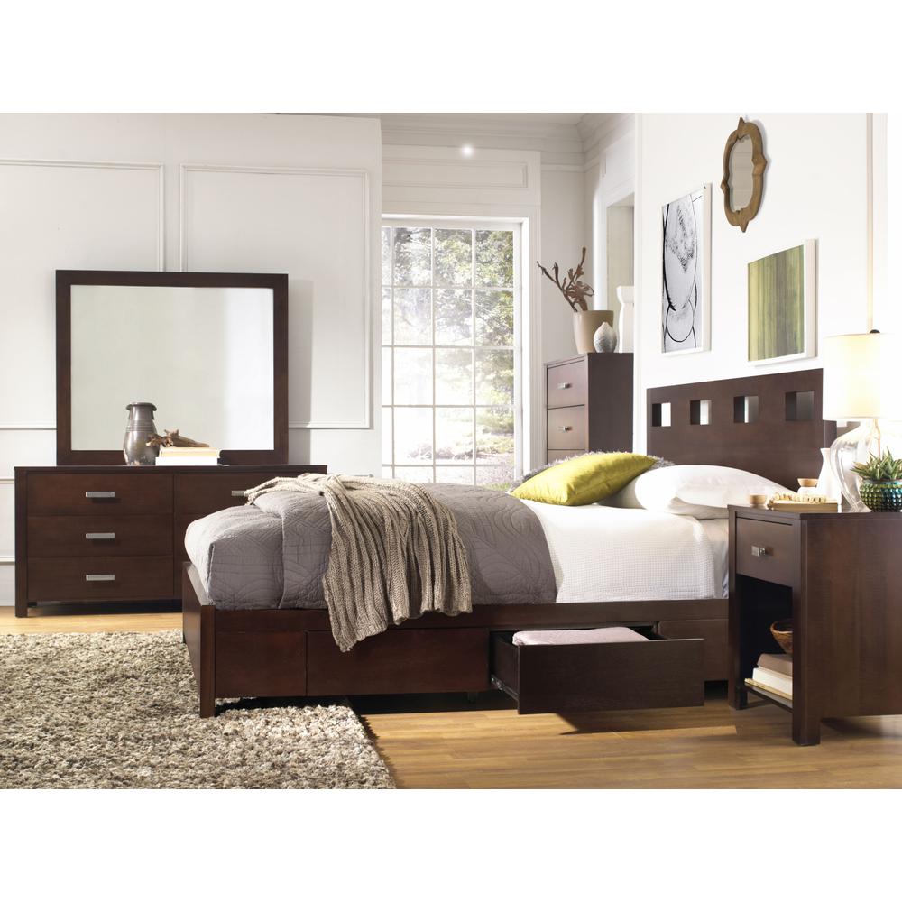 Riva Wood Storage Bed in Chocolate Brown. Picture 7