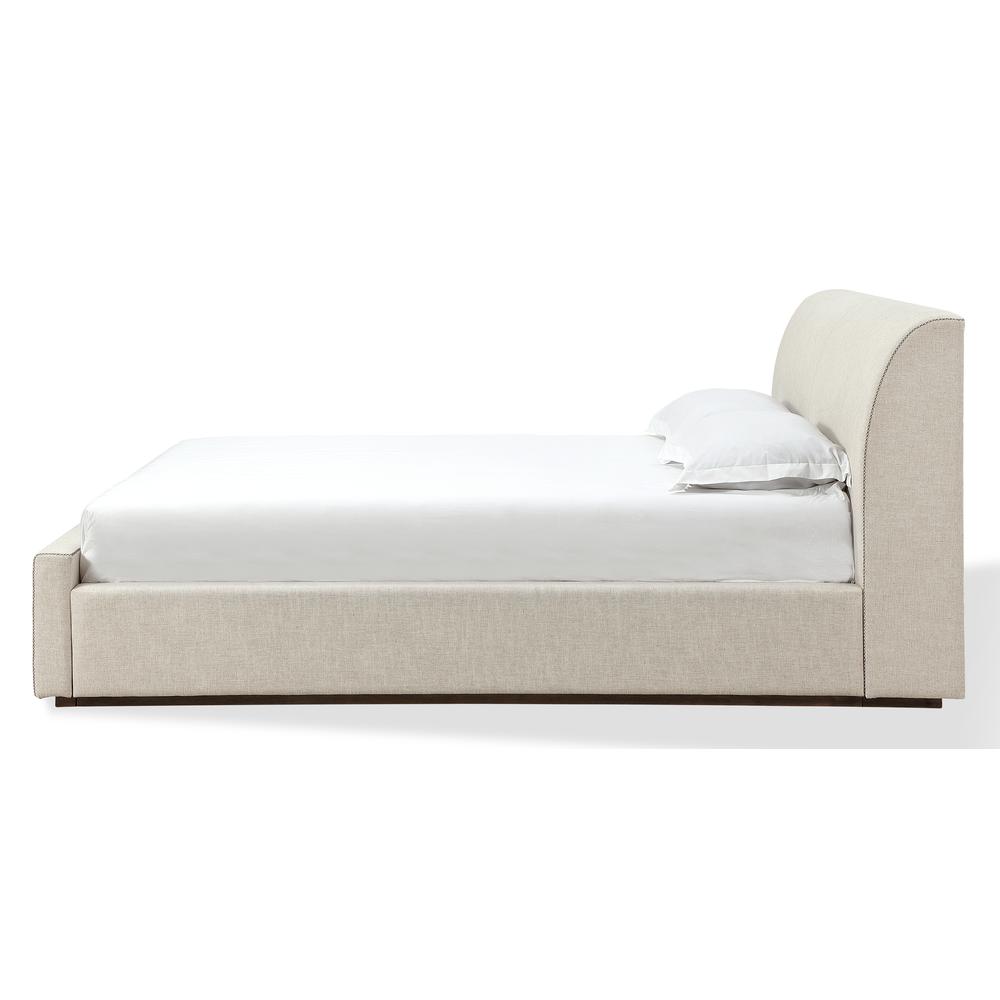 Louis Upholstered Platform Bed in Natural Linen. Picture 8