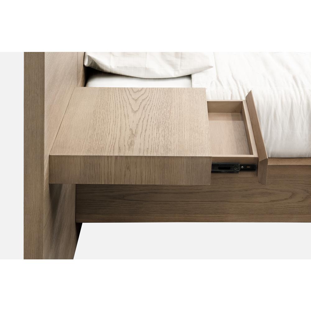 One Coastal Modern Live Edge Wall Bed with Floating Nightstands in Bisque. Picture 2