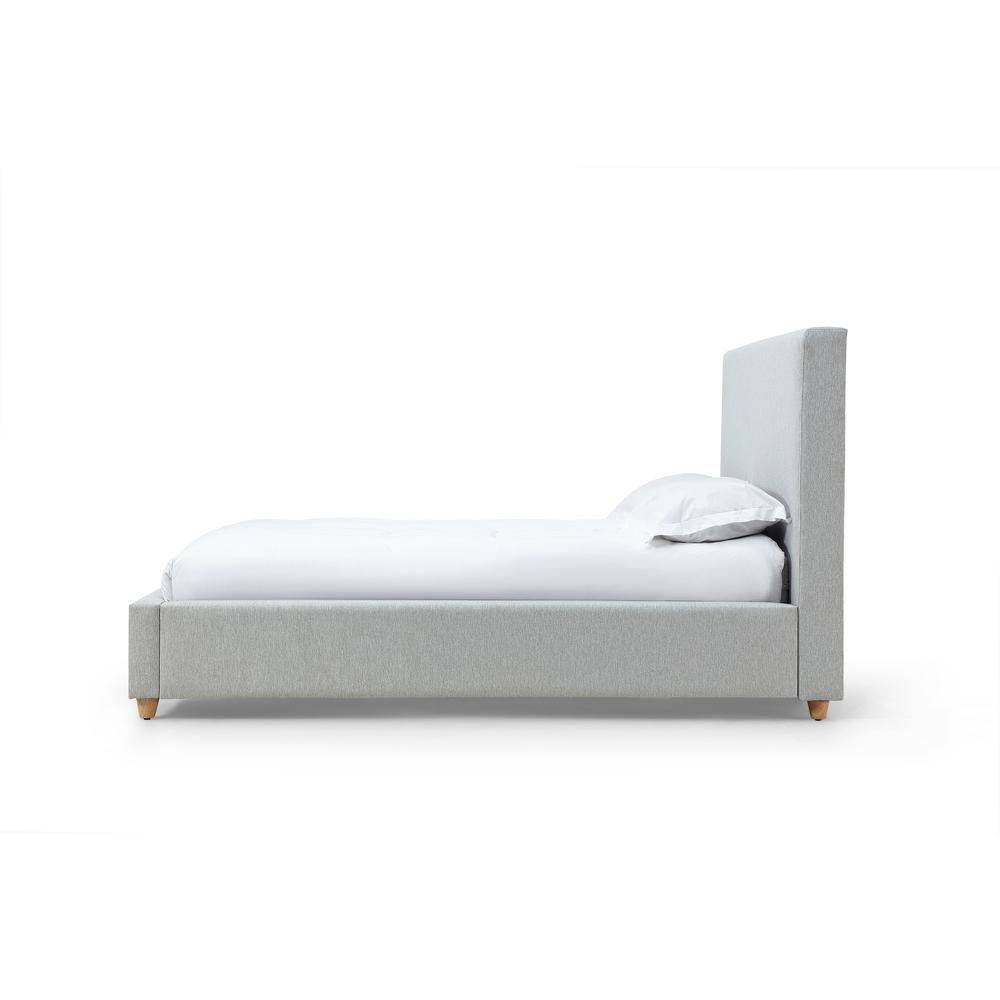 Olivia Upholstered Platform Bed in Linen. Picture 4