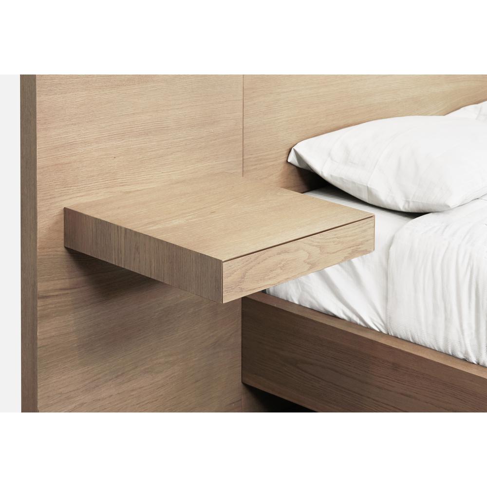 One Coastal Modern Live Edge Wall Bed with Floating Nightstands in Bisque. Picture 9