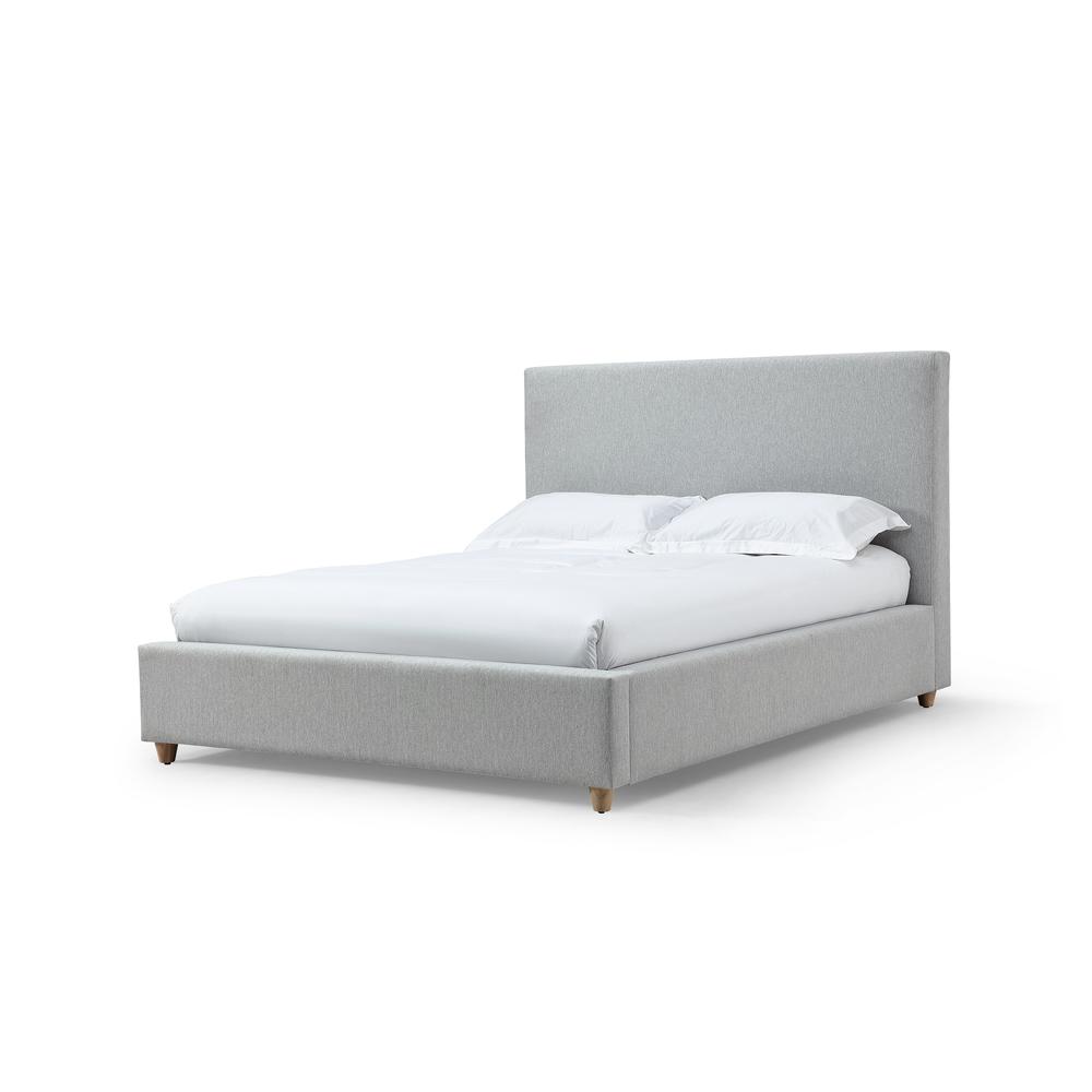Olivia Upholstered Platform Bed in Linen. Picture 2
