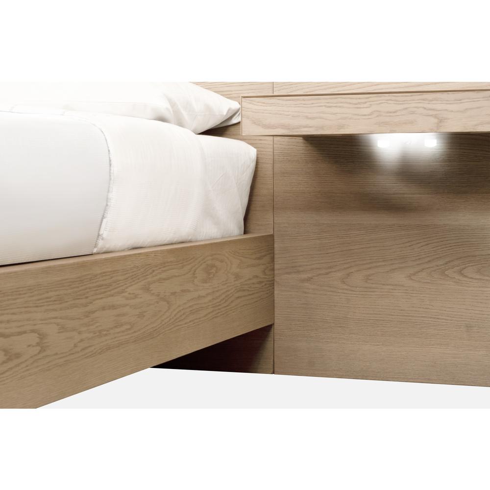 One Coastal Modern Live Edge Wall Bed with Floating Nightstands in Bisque. Picture 8