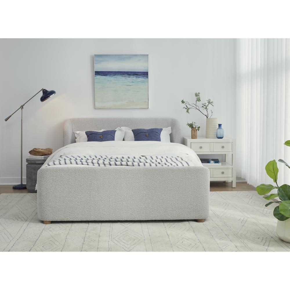 Kiki Upholstered Platform Bed in Cotton Ball Boucle. Picture 2