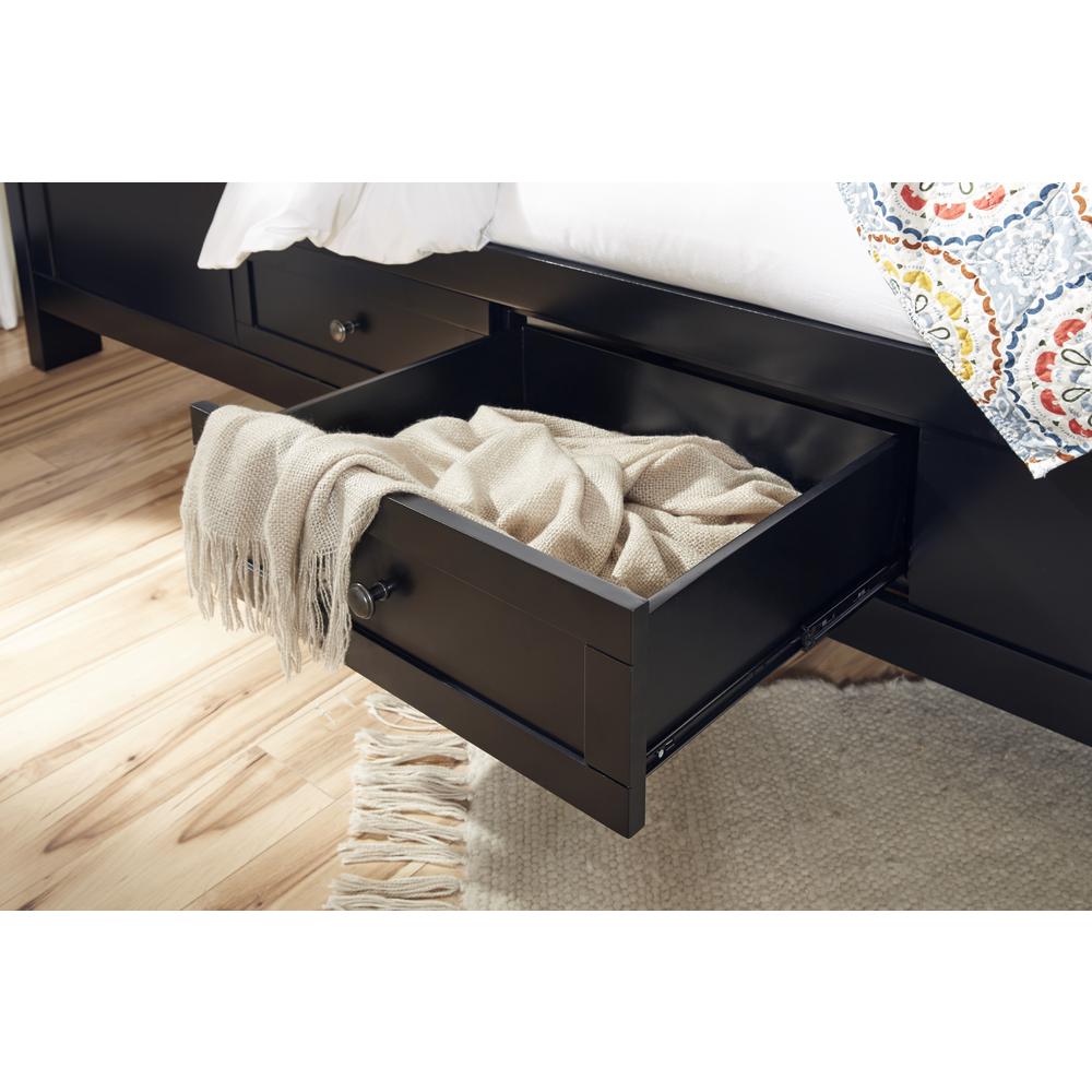 Paragon Four Drawer Wood Storage Bed in Black. Picture 4