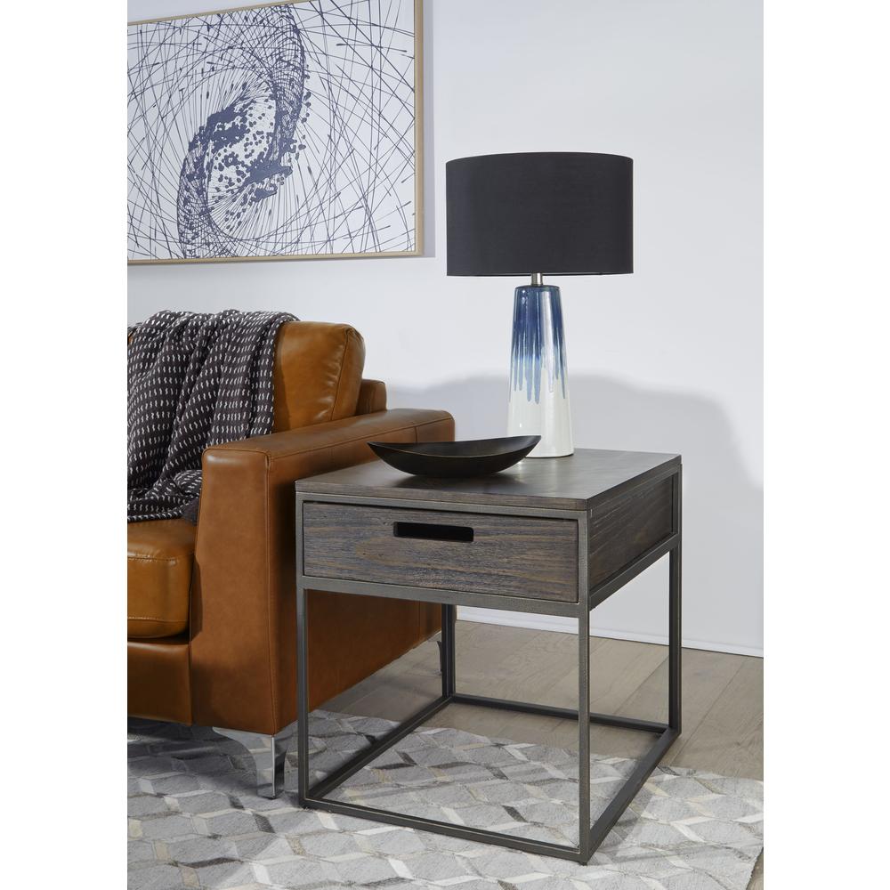 Bradley One-Drawer End Table in Double Fudge. Picture 1