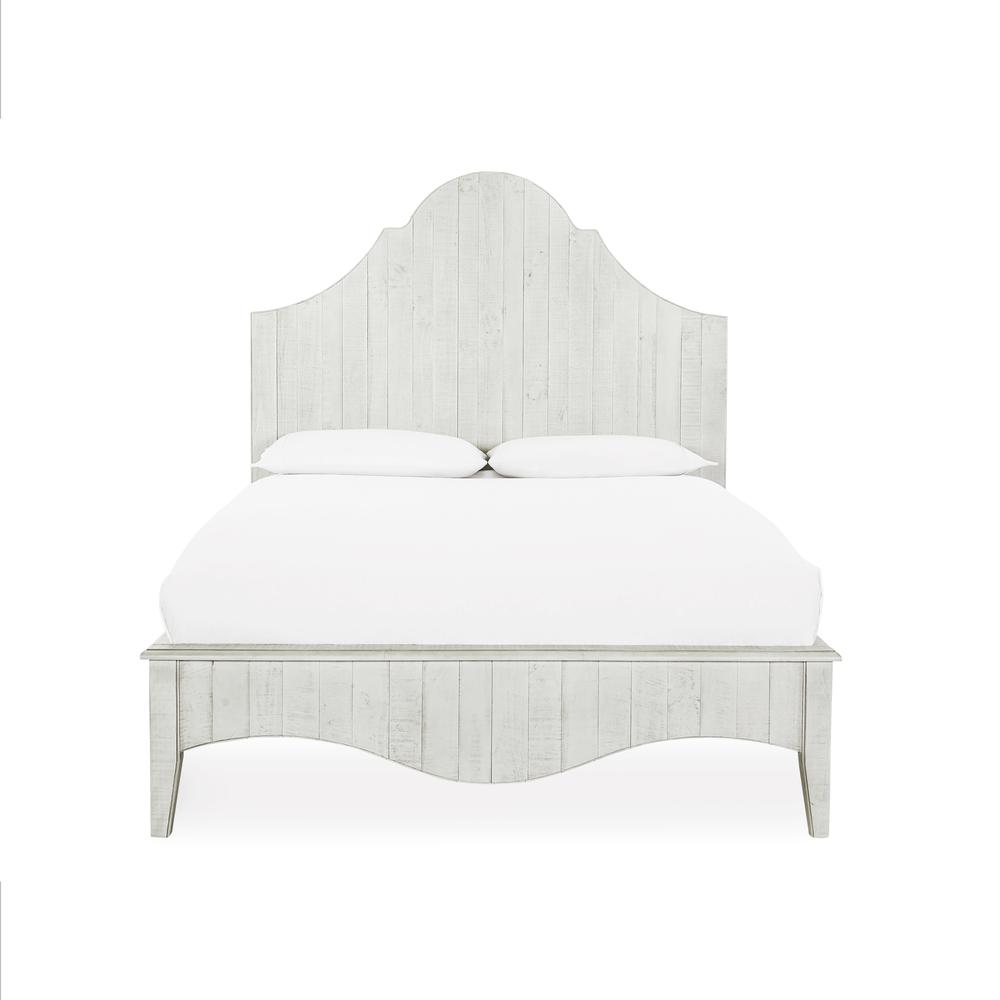 Ella Solid Wood Scroll Bed in White Wash. Picture 3