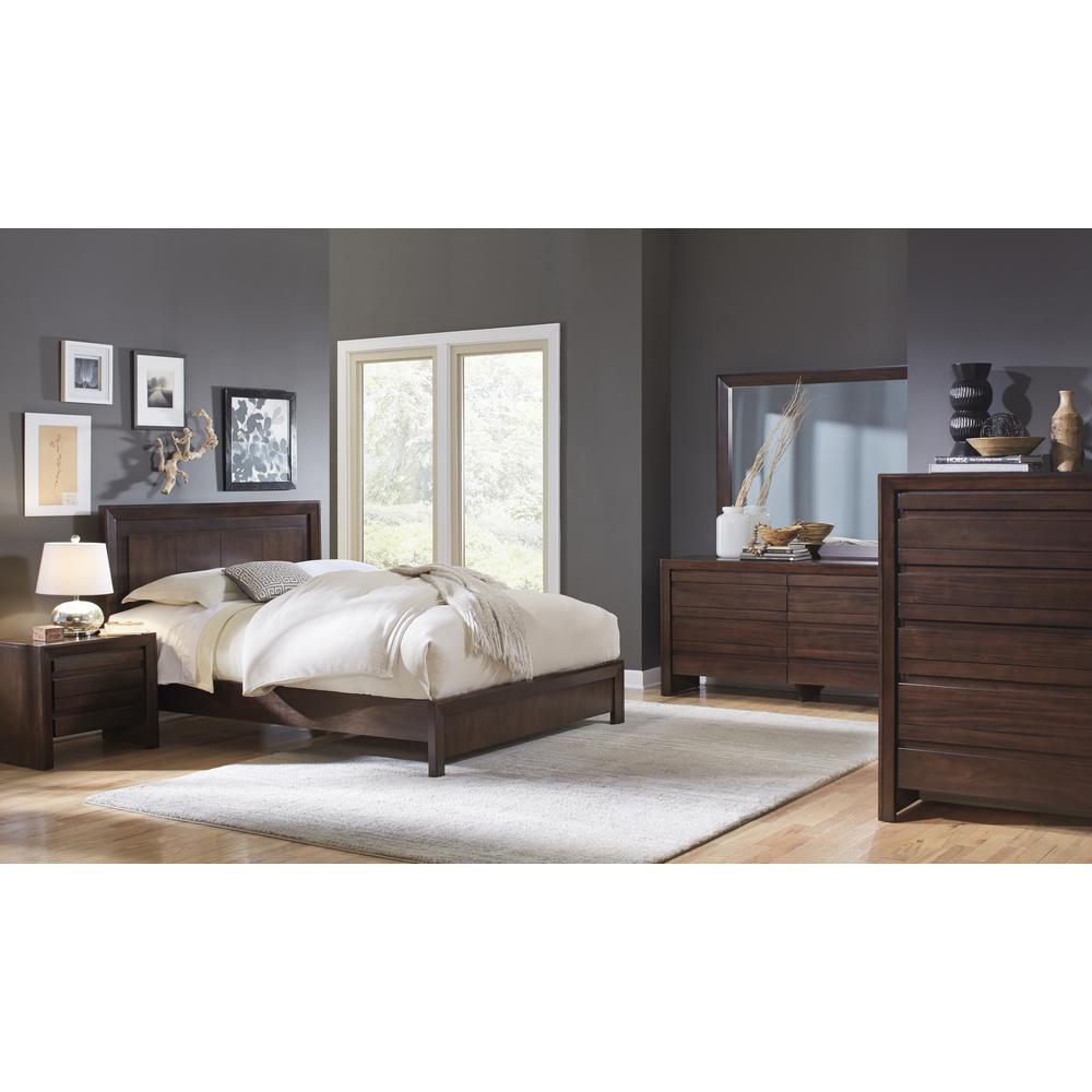 Element Wood Platform Bed in Chocolate Brown. Picture 2