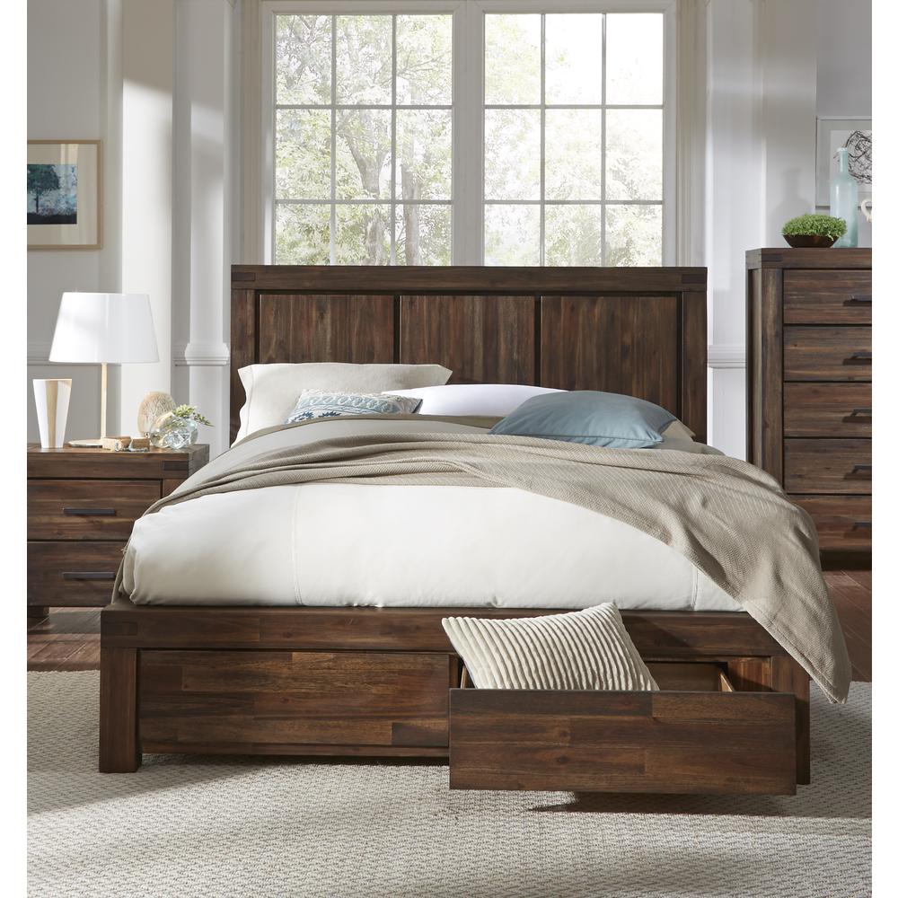 Meadow Solid Wood Footboard Storage Bed in Brick Brown. Picture 6