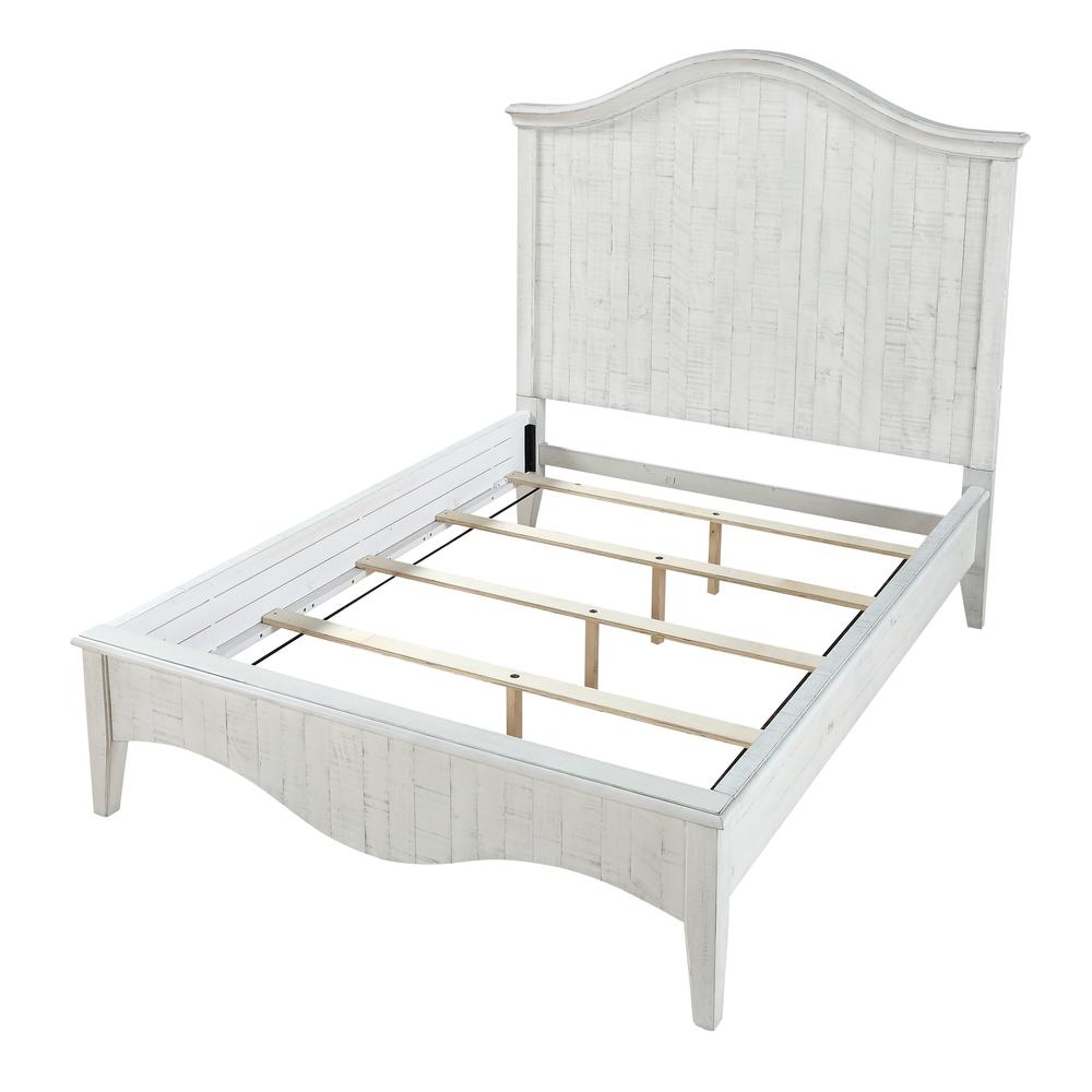 Ella Solid Wood Crown Bed in White Wash. Picture 8