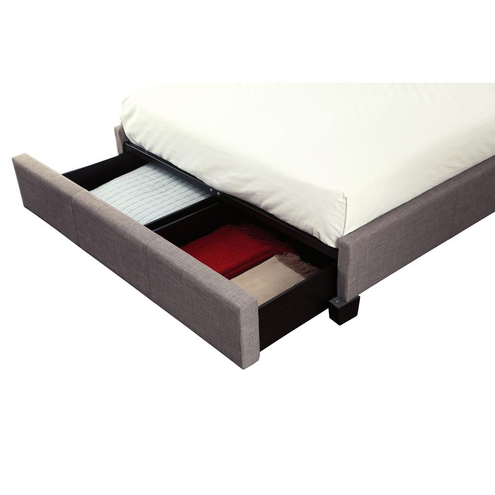 Royal Tufted Footboard Storage Bed in Dolphin Linen. Picture 4
