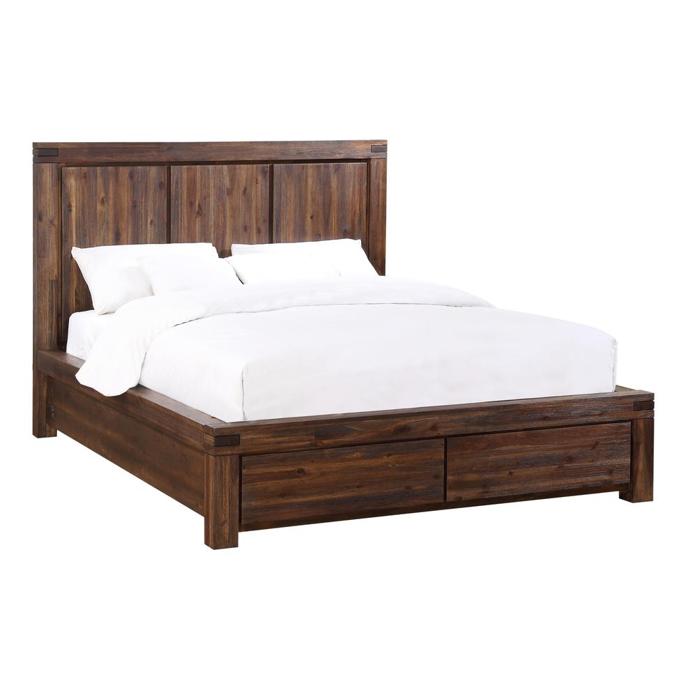 Meadow Solid Wood Footboard Storage Bed in Brick Brown. Picture 3