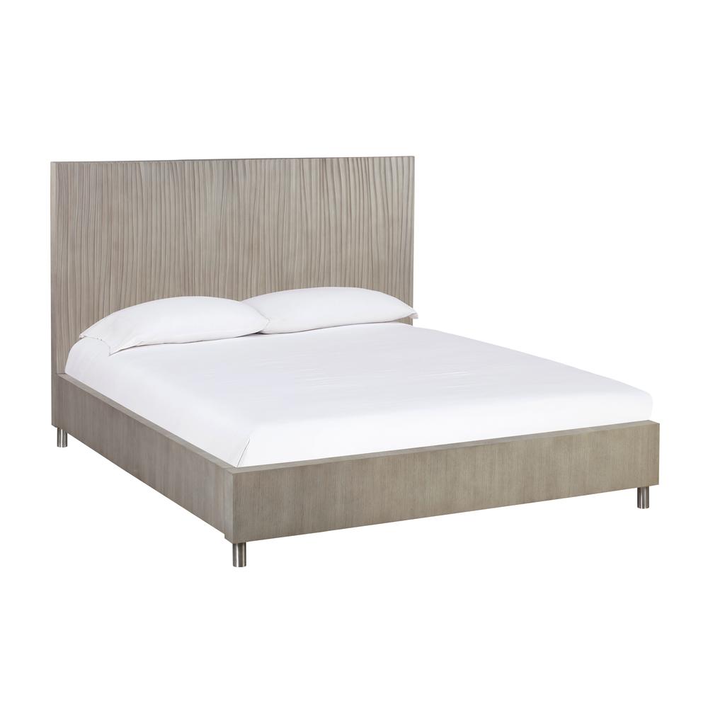 Argento Wave-Patterned Bed in Misty Grey. Picture 5