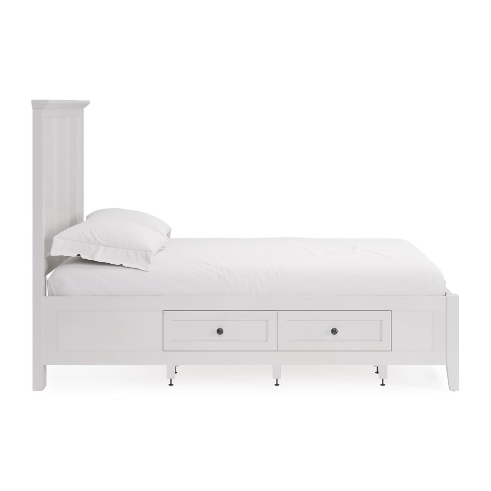 Grace Four Drawer Platform Storage Bed in Snowfall White. Picture 6