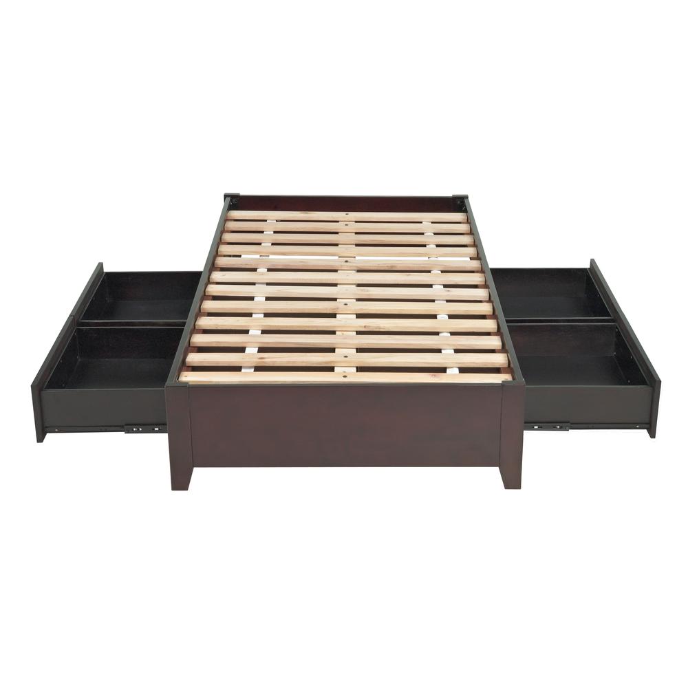 Simple Wood Storage Bed in Espresso. Picture 14