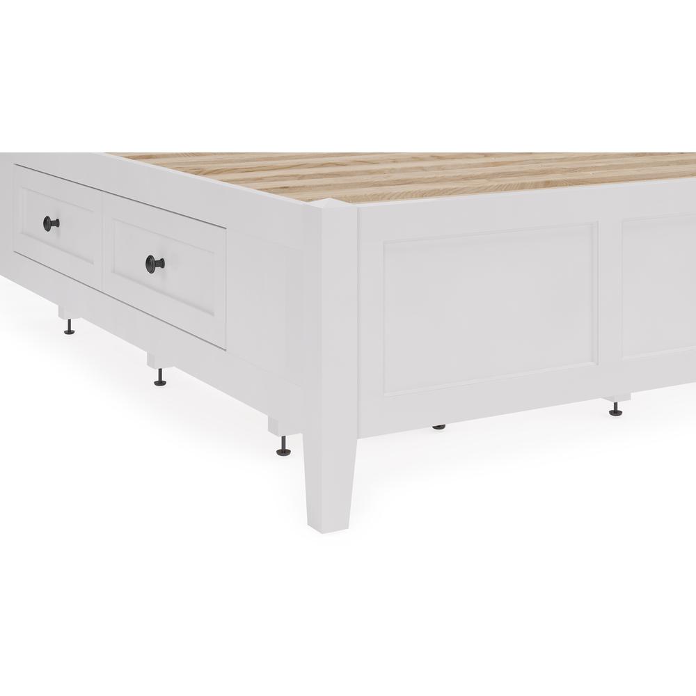 Grace Four Drawer Platform Storage Bed in Snowfall White. Picture 4