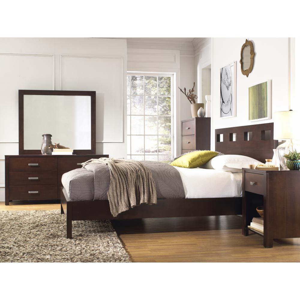Riva Wood Bed in Chocolate Brown. Picture 2