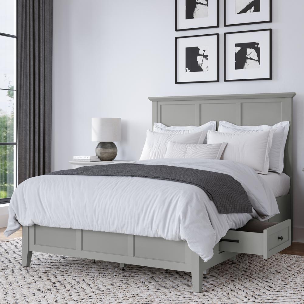 Grace Four Drawer Platform Storage Bed in Elephant Gray. Picture 1