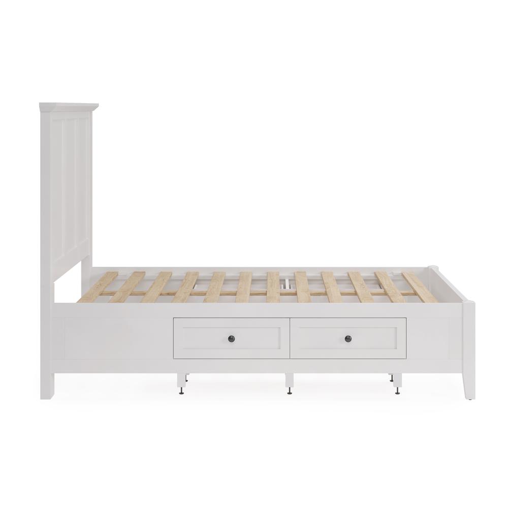 Grace Four Drawer Platform Storage Bed in Snowfall White. Picture 9