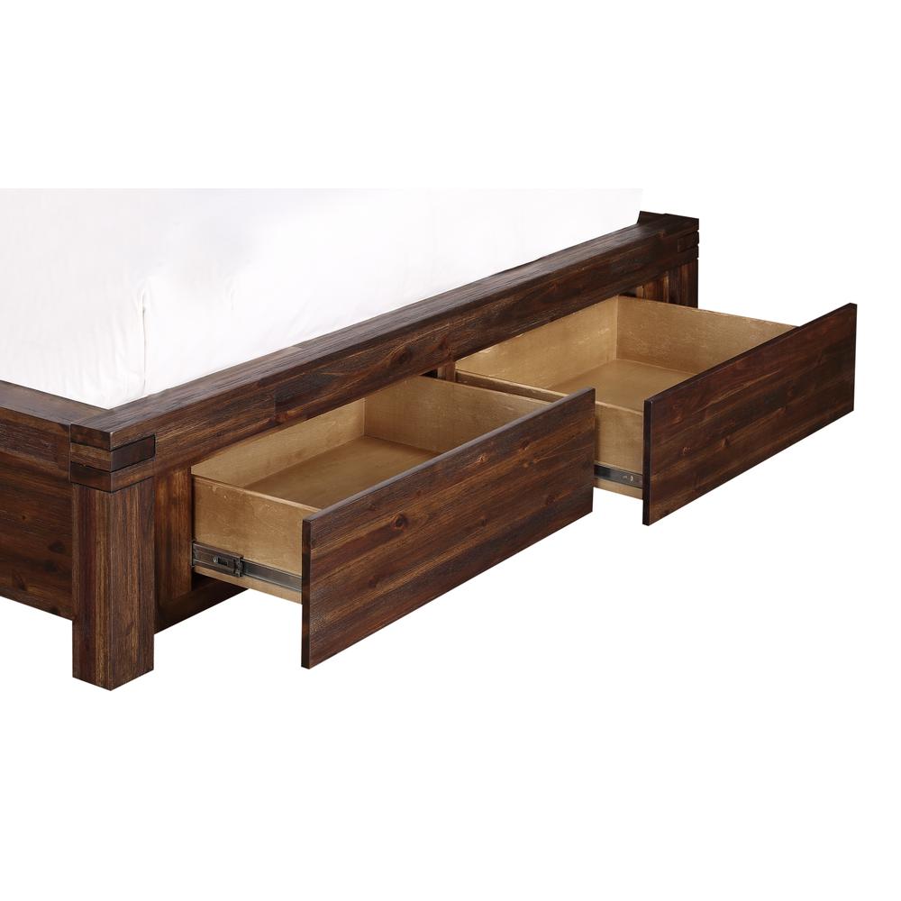 Meadow Solid Wood Footboard Storage Bed in Brick Brown. Picture 5
