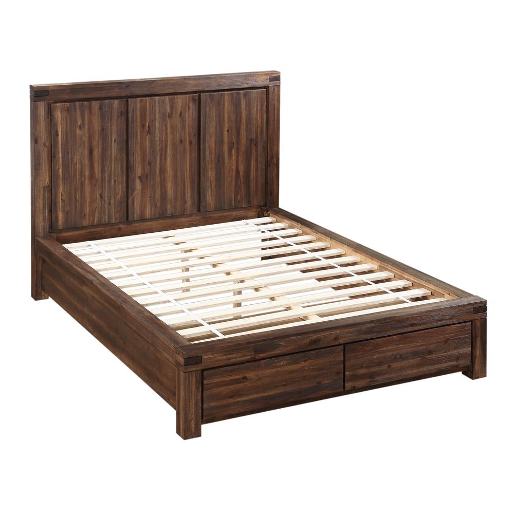 Meadow Solid Wood Footboard Storage Bed in Brick Brown. Picture 1