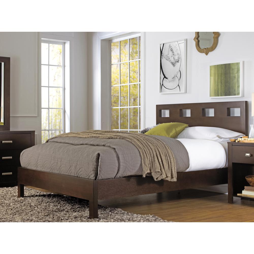 Riva Wood Bed in Chocolate Brown. Picture 1