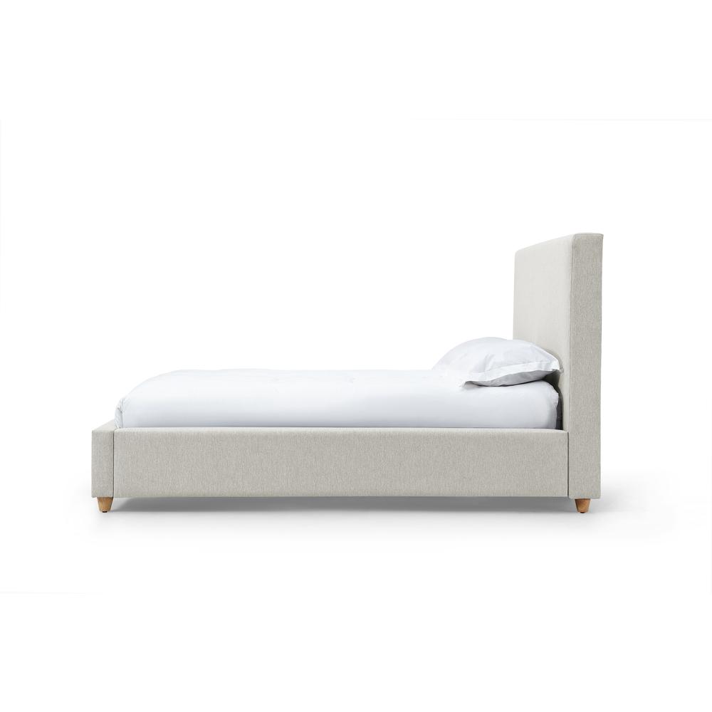 Olivia Upholstered Platform Bed in Ivory. Picture 4