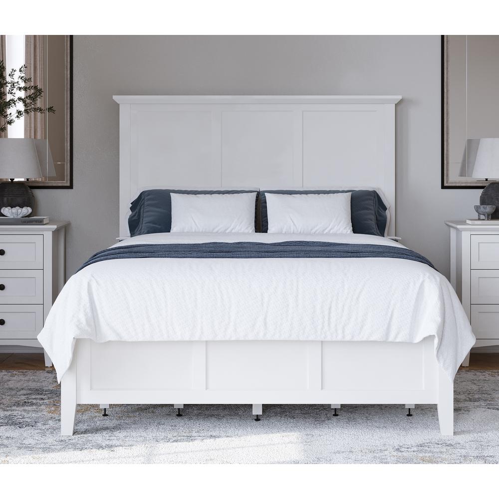 Grace Four Drawer Platform Storage Bed in Snowfall White. Picture 3