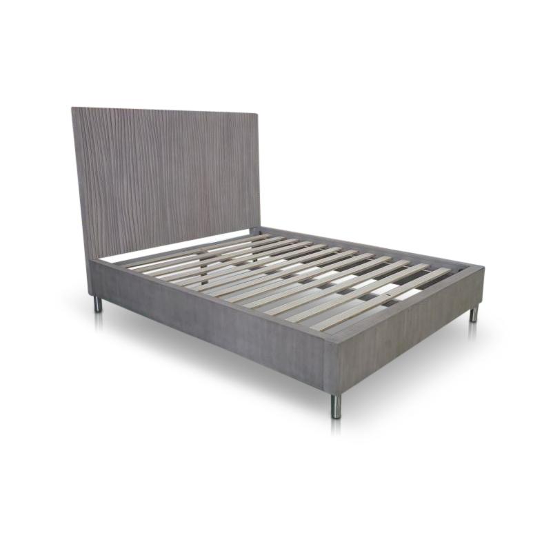 Argento Wave-Patterned Bed in Misty Grey. Picture 8