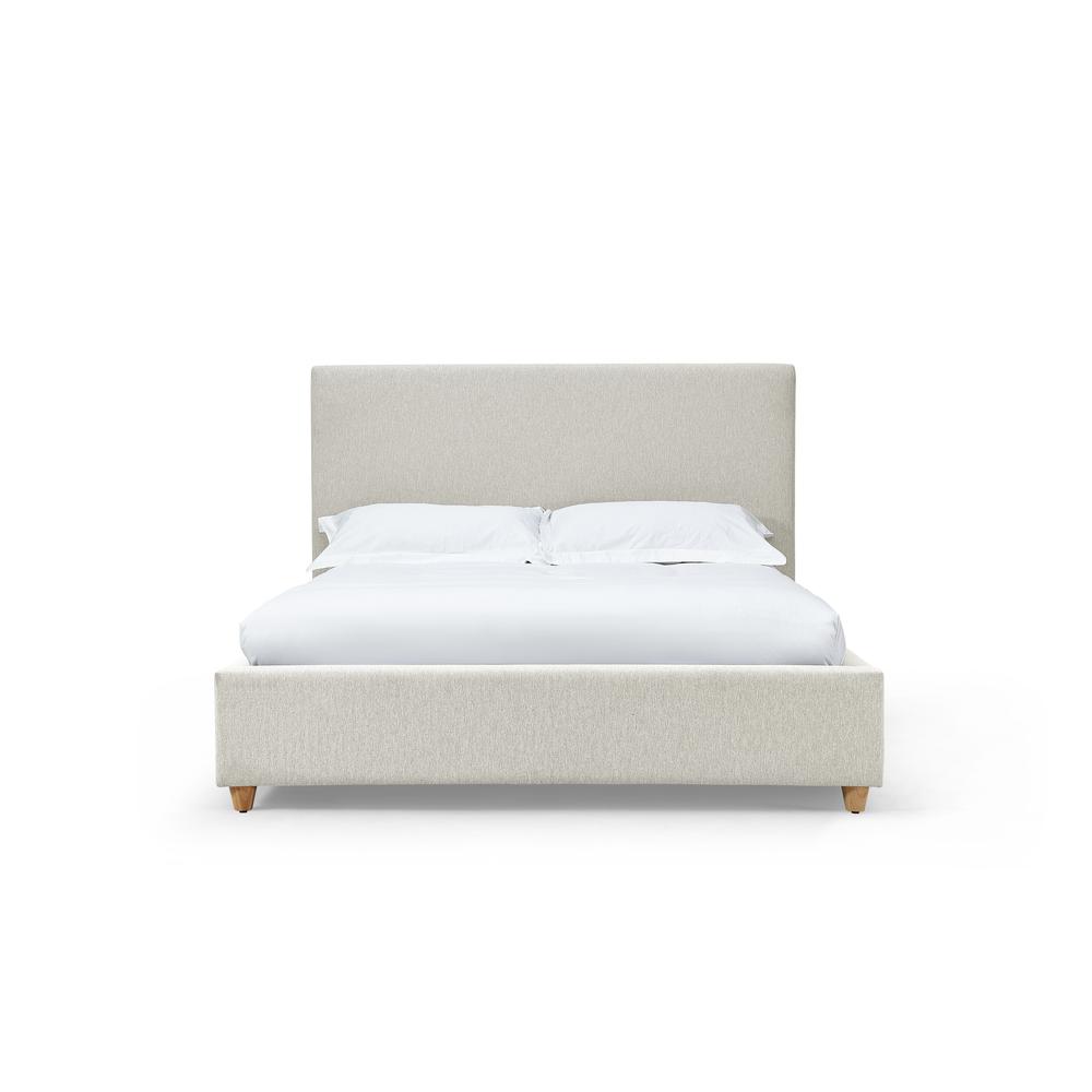 Olivia Upholstered Platform Bed in Ivory. Picture 3