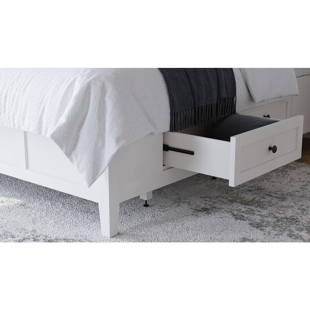Grace Four Drawer Platform Storage Bed in Snowfall White. Picture 2