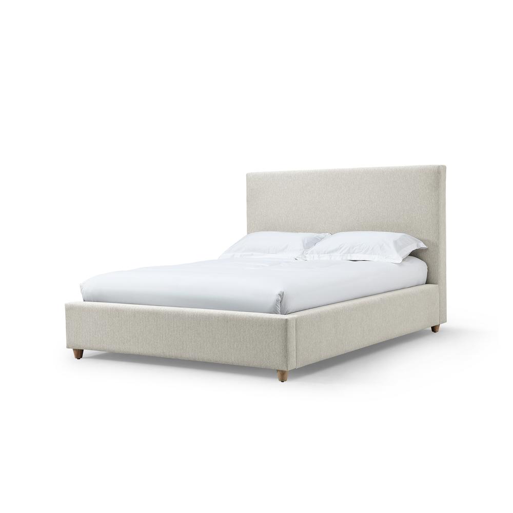 Olivia Upholstered Platform Bed in Ivory. Picture 2
