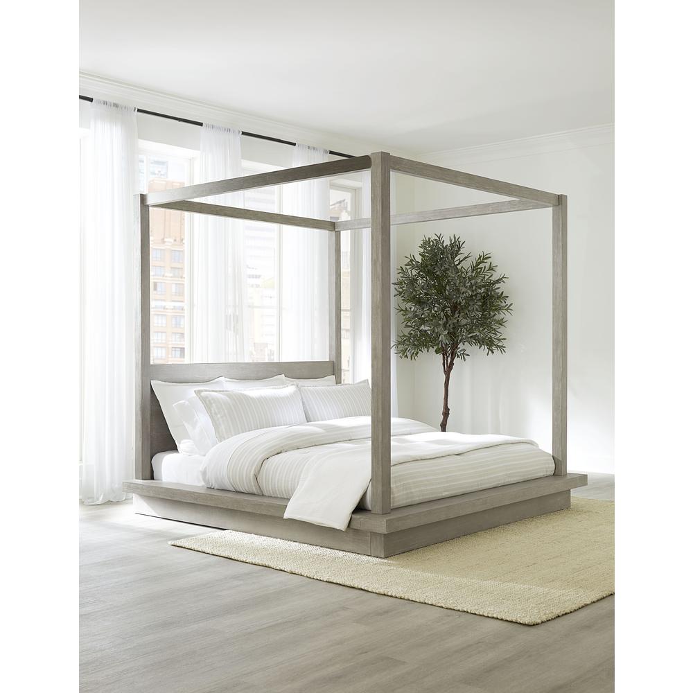 Melbourne Wood Canopy Bed in Mineral. Picture 1