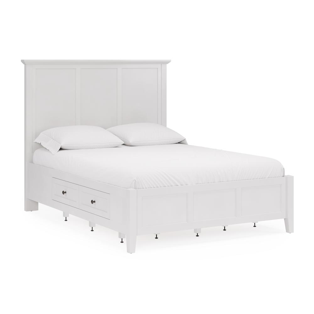 Grace Four Drawer Platform Storage Bed in Snowfall White. Picture 7