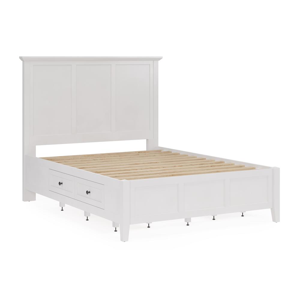 Grace Four Drawer Platform Storage Bed in Snowfall White. Picture 10
