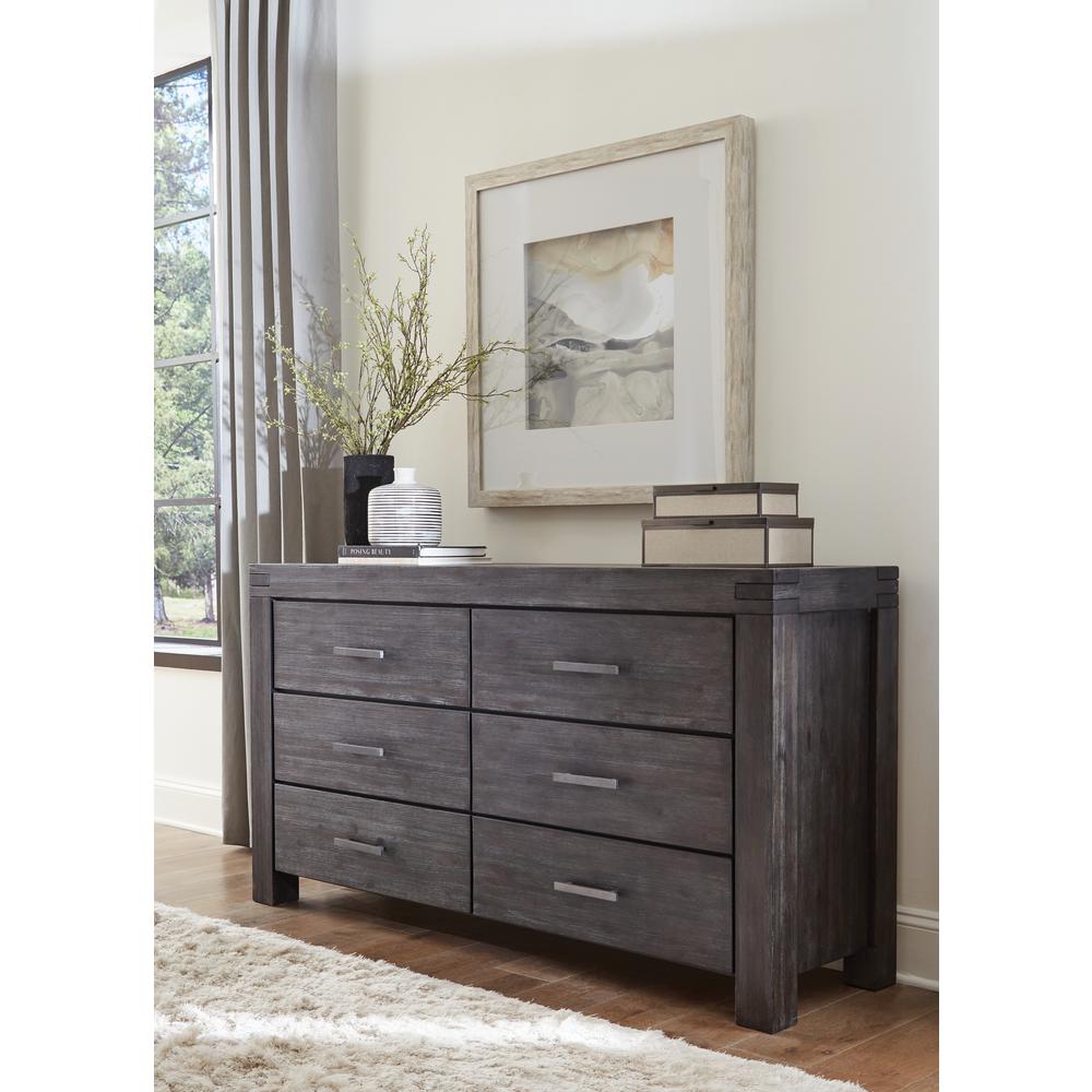 Meadow Six Drawer Solid Wood Dresser in Graphite (2024). Picture 1