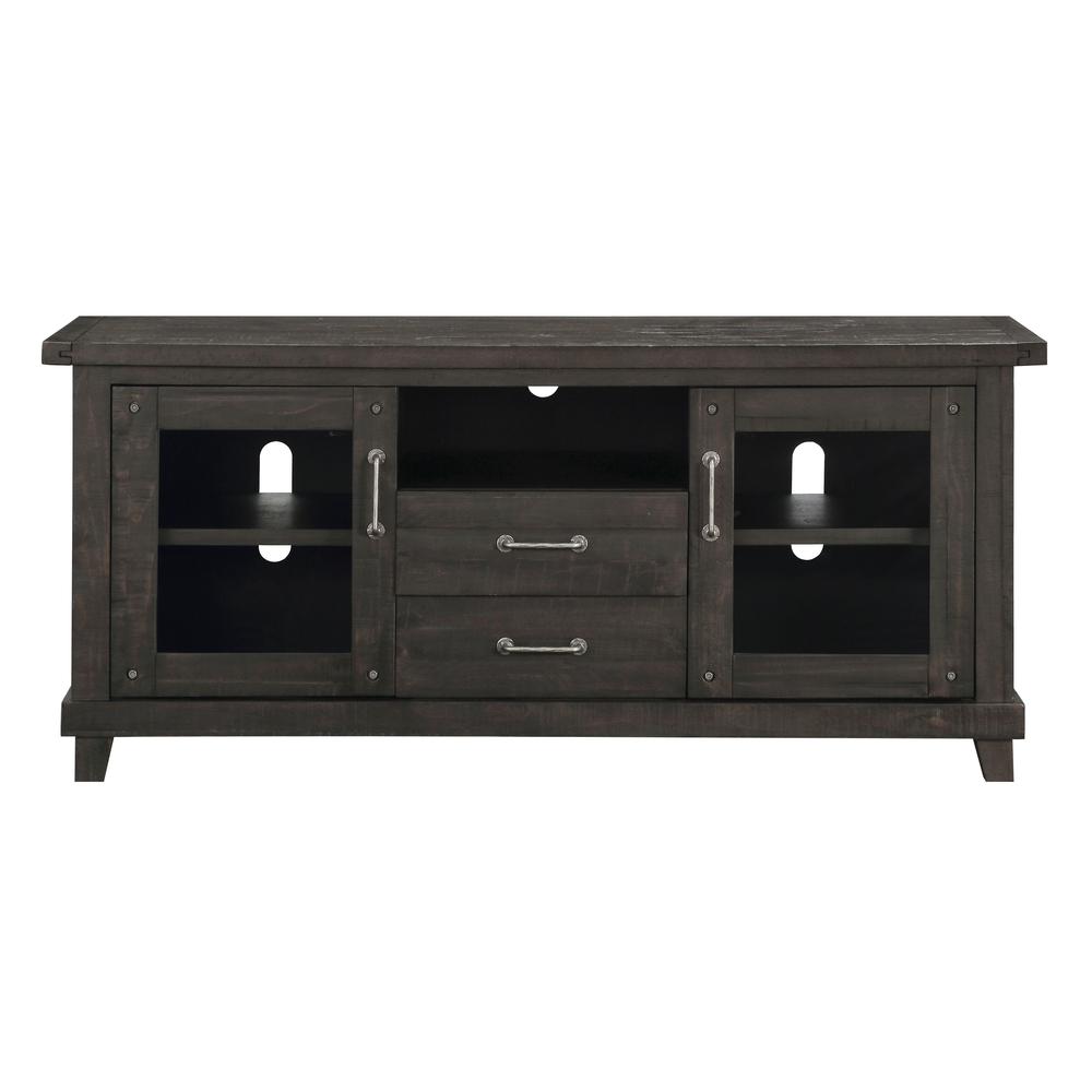 Yosemite Solid Wood Two Drawer Media Console in Cafe. Picture 4