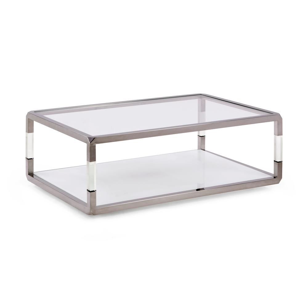 Jasper Coffee Table in Acrylic/White Glass/PSS. Picture 4