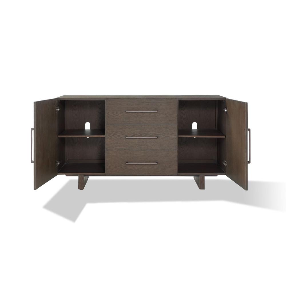 Oakland Three-Drawer Sideboard in Brunette. Picture 8