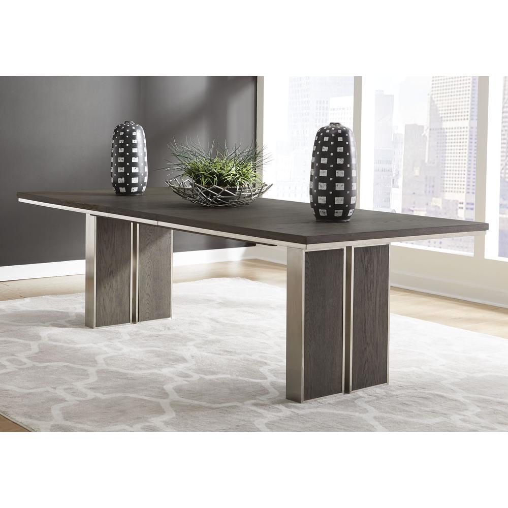 Plata Extension Dining Table in Thunder Grey. Picture 1