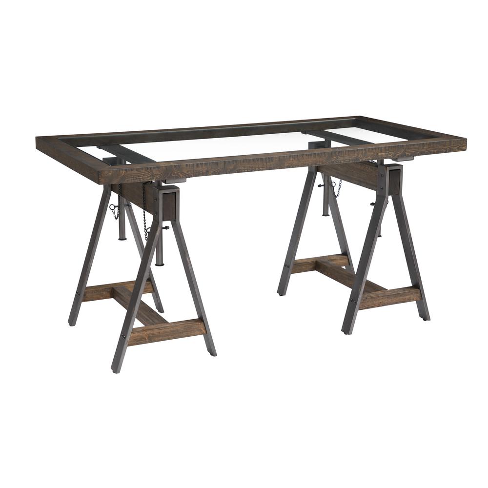 Medici Adjustable Desk in Charcoal Brown. Picture 4