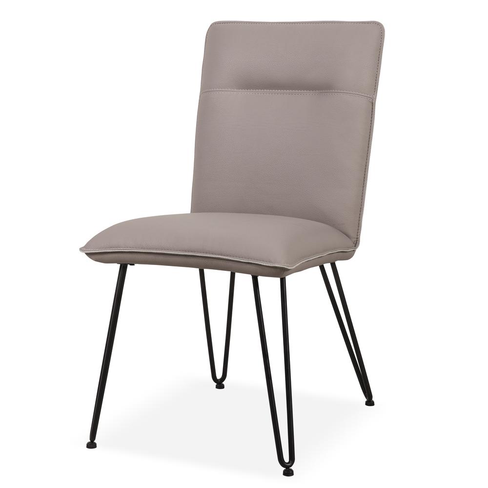 Demi Hairpin Leg Modern Dining Chair in Taupe. Picture 4