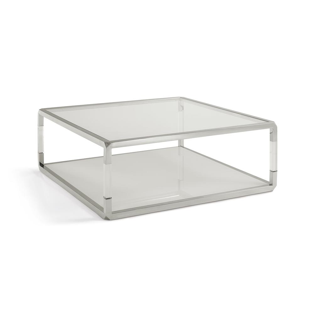 Jasper Square Coffee Table in Acrylic/White Glass/PSS. Picture 4