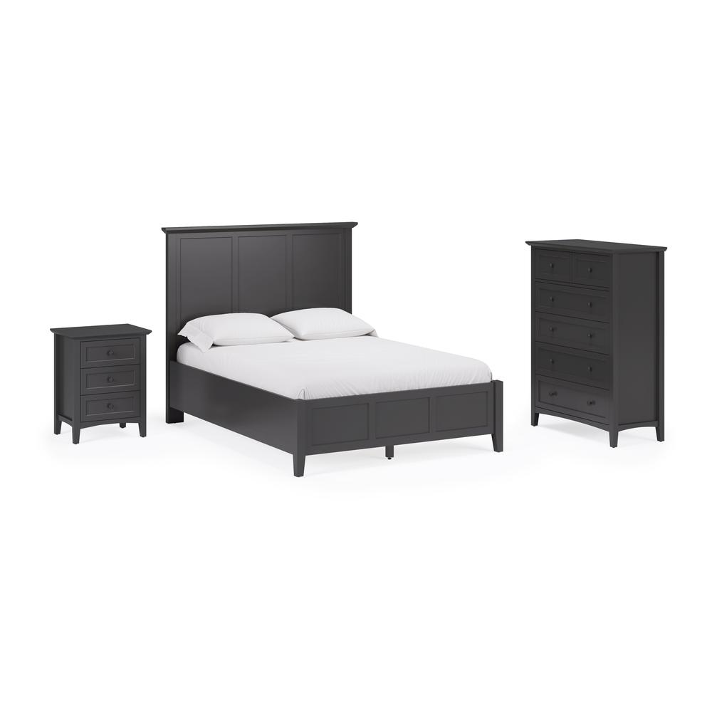 Grace Three Panel Bed in Raven Black. Picture 14