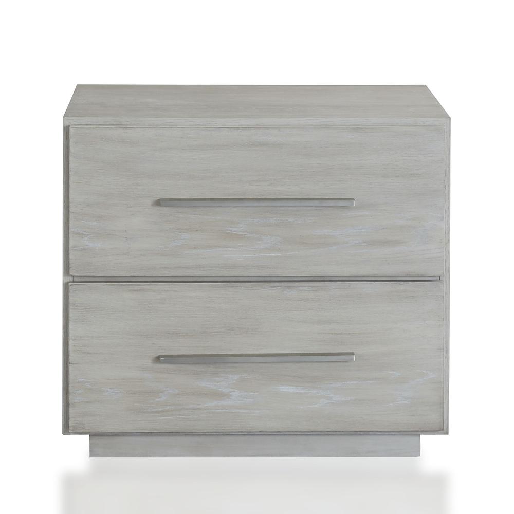 Destination Two Drawer Nightstand in Cotton Grey. Picture 4
