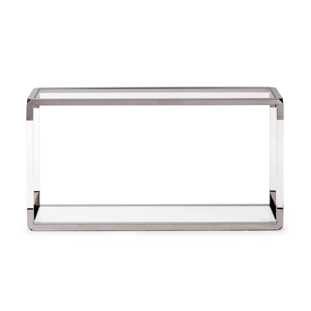 Jasper Console Table in Acrylic/White Glass/PSS. Picture 5