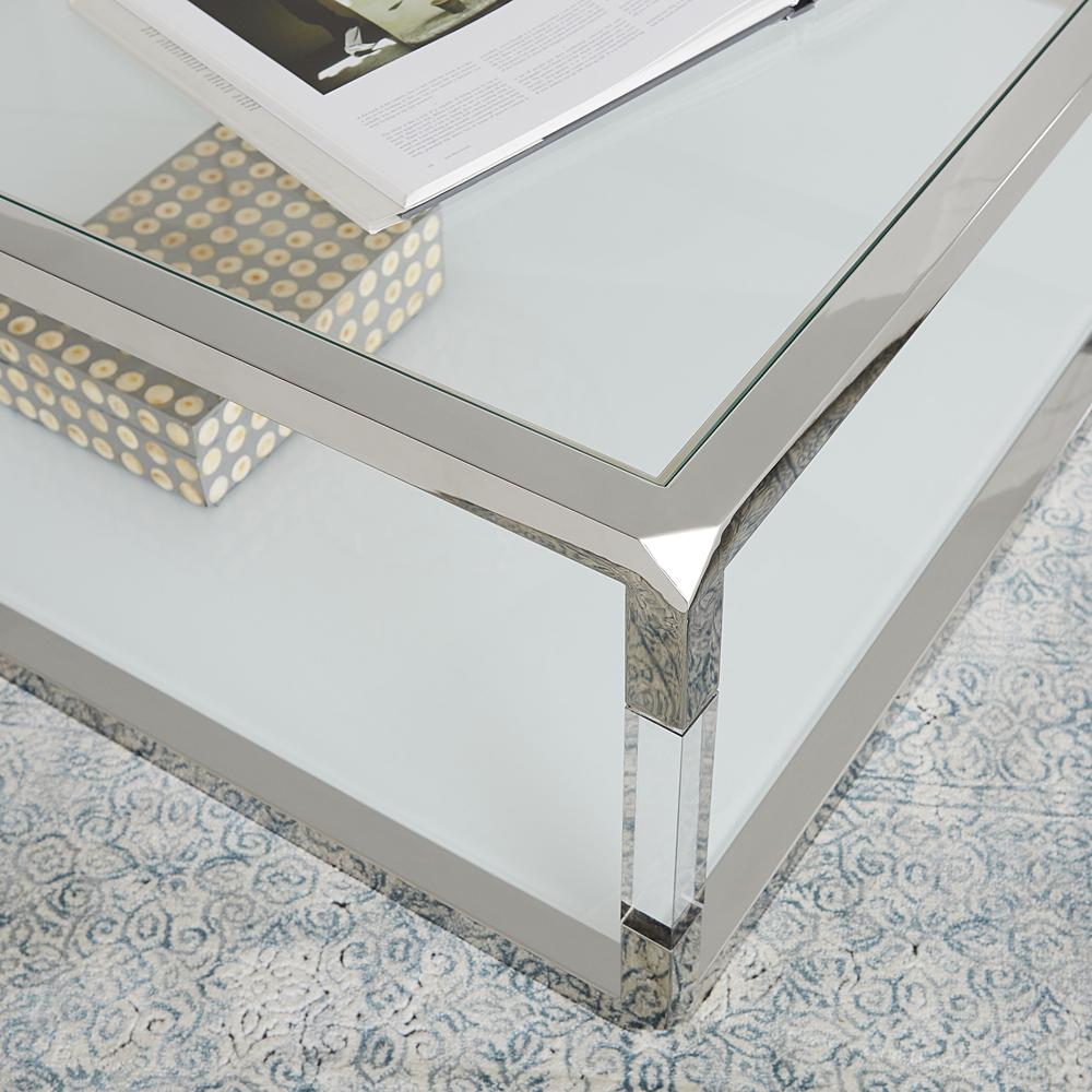 Jasper Square Coffee Table in Acrylic/White Glass/PSS. Picture 3