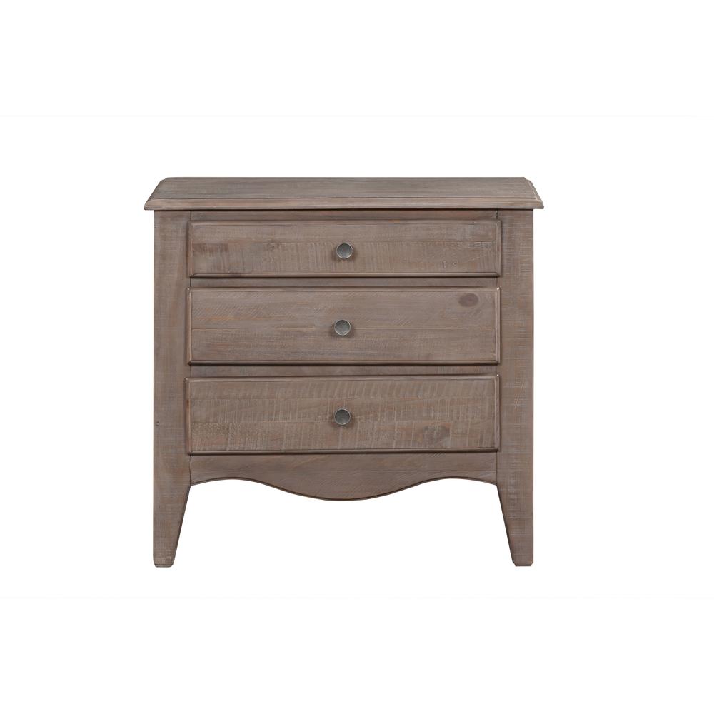 Ella Three-Drawer Nightstand in Camel. Picture 5
