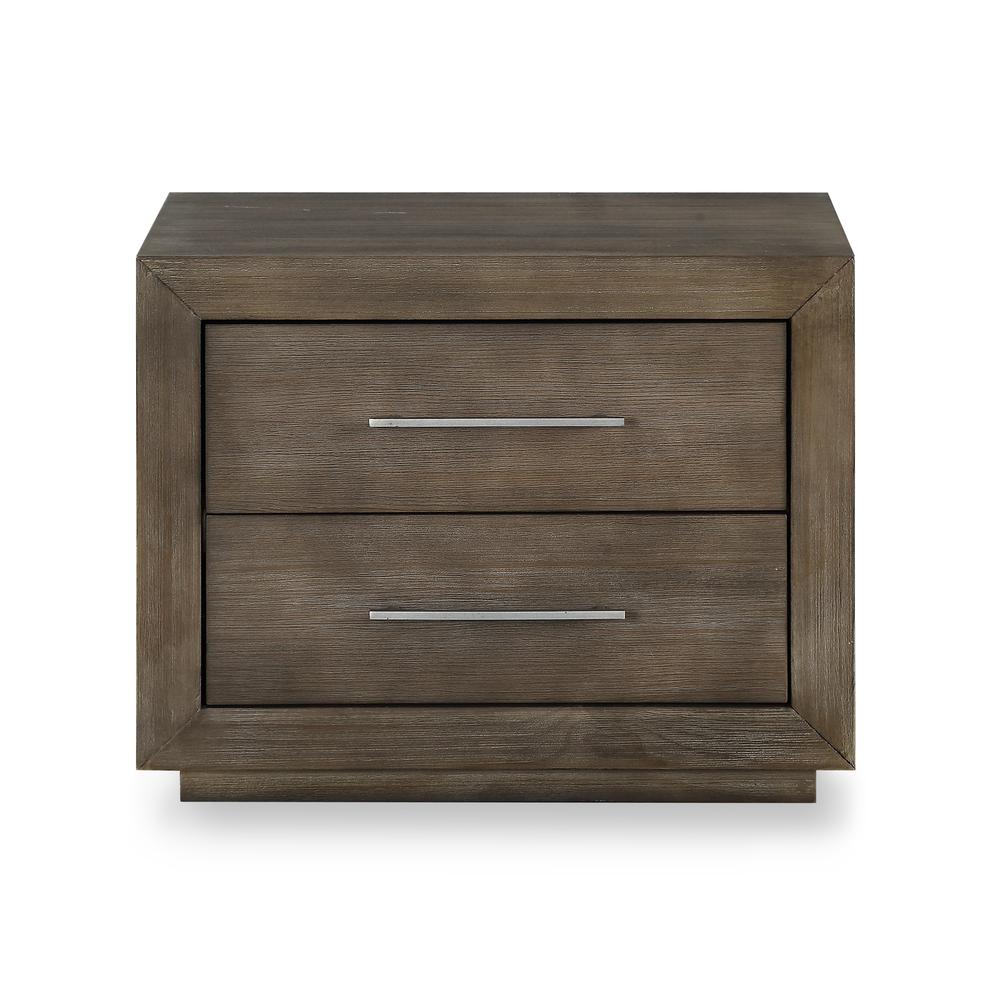 Melbourne Two Drawer Nightstand with USB in Dark Pine. Picture 5